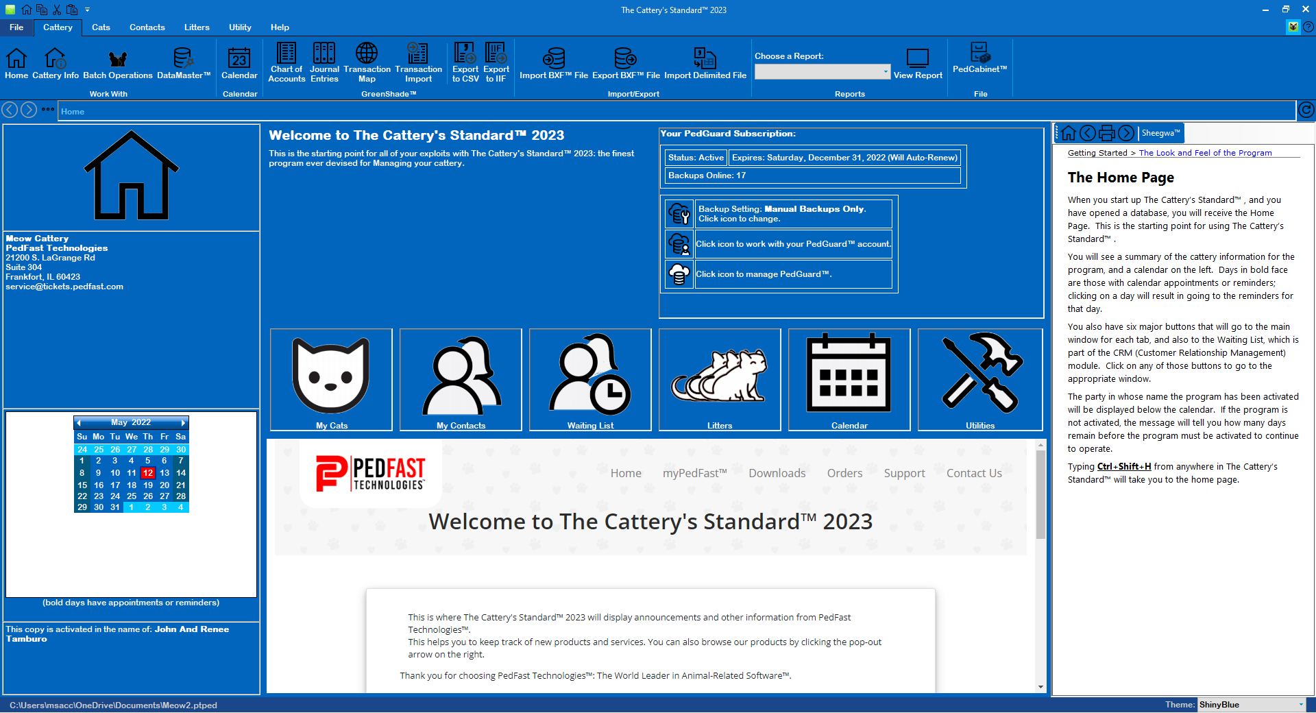 Cat Breeding software with custom pedigrees The Cattery's Standard™